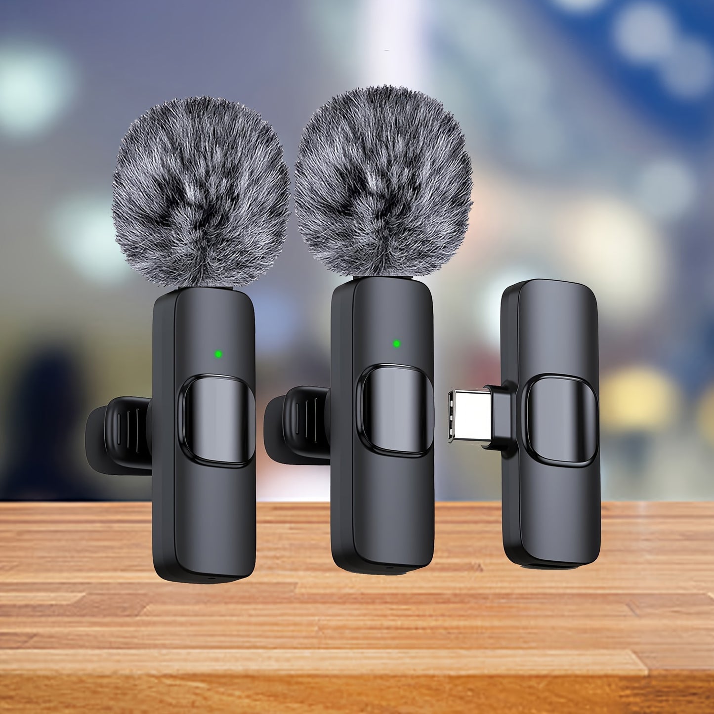 Micrófono de solapa inalámbrico con bola de pelo resistente al viento para smartphones, portátiles y grabación de audio y vídeo. Micrófono inalámbrico para entrevistas de vídeo, podcasts y vlogs.