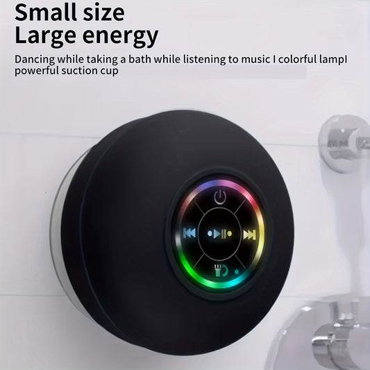 Altavoz inalámbrico con luz LED y ventosa, minialtavoz inalámbrico portátil recargable por USB.